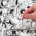 Autocollants noir et blanc 100 pcs E337 4