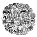 Autocollants noir et blanc 50 pcs E181 1