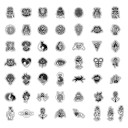 Autocollants noir et blanc 50 pcs E181 2