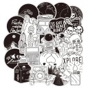 Autocollants noir et blanc 50 pcs E255 1