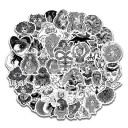 Autocollants noir et blanc 50 pcs E267 1