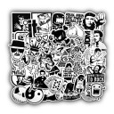 Autocollants noir et blanc 50 pcs 2