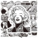 Autocollants noir et blanc 50 pièces 4