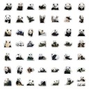 Autocollants panda 50 pcs 2