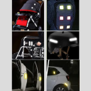 Autocollants réfléchissants étanches 10 pcs 8 x 3 cm Bandes réfléchissantes de sécurité pour vélo moto casque poussette voiture matériau PET 2