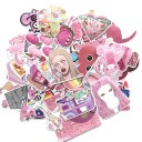 Autocollants roses 60 pcs 3