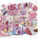 Autocollants roses 60 pcs 4
