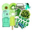 Autocollants verts 50 pcs E279 4