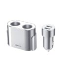 Autolader 2x USB met sigarettenaansteker splitter voor meerdere apparaten tegelijk Ingang 12 tot 24 V Uitgang 5 V 3,1 A Aluminiumlegering 2
