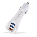 Autolaturi 3 USB-porttia Pikalataus valkoinen