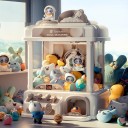 Automat pe jucării pentru copii din spațiu 30 x 26 x 19 cm 3 ursuleți cosmonauți 35 figurine din pluș planetă capsule monede efecte de lumină 4