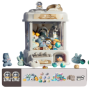 Automat pentru jucării pentru copii cu temă spațială, cu lumini, planete, capsule, figurine din pluș, manete, cronometru și braț pentru extragere 2