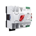 Automatický přepínač zdrojů ATS 2P 125 A 230 V ruční i automatický režim kontrolky zdroje na DIN lištu bílý k generátoru i záloze 2