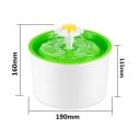 Automatikus ivóforrás macskáknak virággal Kapacitás 1,6 l Szűrő és szivattyú Adapter 12 V Fogyasztás 2 W Méretek 19 x 19 x 16 cm 12