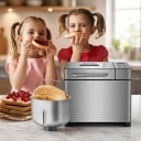 Automatische Brotbackmaschine BioloMix 19 Programme Obst- und Nussdosierer 1 kg 650 W Edelstahl Silber Für Vollkorn- und glutenfreies Brot 2