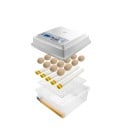 Automatische eierincubator voor pluimvee Incubator voor 16 eieren Eieren draaien elke 2 uur Instelling voor verschillende vogelsoorten Voeding 12 V 3