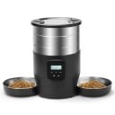 Automatische voederdispenser 4,5 l met twee kommen LCD-display drukknopbediening voor honden en katten voor droogvoer timer 2