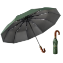 Automatischer Faltregenschirm mit Holzgriff Kompakter Reise-Regenschirm für die Handtasche Schutz vor Regen und Sonne Winddicht 6