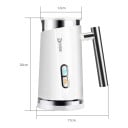 Automatischer Milchaufschäumer DEVISIB 3in1 Behälter 300 ml Leistung 500 W Heiße und kalte Milchschäume Milch erhitzen Edelstahlkanne Weiß Für Latte 8