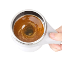 Automatisk blandande mugg med lock 400 ml uppladdningsbar rostfritt stål vit elektrisk mugg för kaffe kakao proteinshakes 2