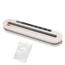 Automatisk matvakuumförseglare 51 x 42 x 45 cm Vakuumförslutare för livsmedelsförpackningar med EU-plugg 220 V Vakuumförslutare för förpackning av torra och våta livsmedel med 30 vakuumpåsar (17 x 25 cm) Vakuumförslutare för dammsugning av mat 120 kPa 80 W 1