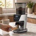 Automatyczny młynek do kawy BioloMix 30 stopni mielenia Antystatyczny Timer Przezroczysty pojemnik na ziarna Czarny Do espresso i americano 4