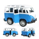 Autómini retro bus Modelo de micro-ônibus clássico com teto branco e portas laterais que abrem Liga de metal e plástico ABS Dimensões 10 x 5 2