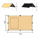 Autoplachta pentru auto cu fereastră din plasă Markiză impermeabilă și copertină portabilă 2,8 x 4,8 m Umbra solară Cort pentru camping 5