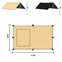 Αυτοπλάκα με δίχτυο οροφής αδιάβροχη 4,8 x 2,8 μ. καταφύγιο για αυτοκίνητο σκίαση κατά του ήλιου και της βροχής για κάμπινγκ με τσάντα 4