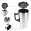 Autós melegítő bögre 12V 450 ml 65 °C Rozsdamentes acél 300 W Cigarette lighter 9 x 16 cm Utazó elektromos vízforraló 7