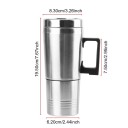 Autós melegítő bögre 24V 300 ml 65 °C 300 W Rozsdamentes acél 8,3 x 19,5 cm Cigarettagyújtó Utazó elektromos vízforraló 2