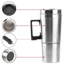 Autós melegítő bögre 24V 300 ml 65 °C 300 W Rozsdamentes acél 8,3 x 19,5 cm Cigarettagyújtó Utazó elektromos vízforraló 3