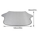 Autoscheibenabdeckung 140 x 94 cm Silber Gesteppt Aluminiumfolie Türklappen Schutz gegen Schnee, Eis und Sonne 4