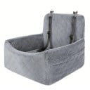 Autosedačka pre psy a mačky do 9 kg s plyšovým povrchom, bezpečnostnými popruhmi a bočnými kapsami, 45 x 45 x 20 cm, do auta na výlety 4