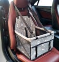 Autosedačka pro malého psa Skládací box do auta s upevněním na opěrku hlavy Jisticí pásek s karabinou Oxfordská látka 40 x 30 x 25 cm Šedá 2