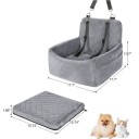 Autosedačka pro psy a kočky do 9 kg s plyšovým povrchem, bezpečnostními popruhy a bočními kapsami, 45 x 45 x 20 cm, do auta na výlety 5