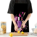 Avental 50x75 cm para adultos Sem mangas Com amarração no pescoço Design unhas Uso cosmético Pintura Cozinha Proteção de roupa 2