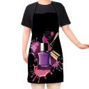 Avental 50x75 cm para adultos Sem mangas Com amarração no pescoço Design unhas Uso cosmético Pintura Cozinha Proteção de roupa 3