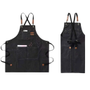 Avental de cozinha em tecido 74x68 cm Unisex avental para cozinhar, grelhar, bar, restaurante, café, estúdio, uniforme de trabalho 2