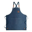 Avental de Trabalho em Lona 78x68 cm Impermeável e Resistente a Óleos com Bolsos para Ferramentas Unissexo Avental de Churrasco Fashion para Homens e Mulheres 1
