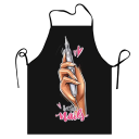 Avental para adultos 50 x 75 cm Cosmética Verniz de unhas Pintura Cozinha Criativo sem mangas Laço no pescoço Motivação unhas 2