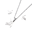 Avifaunale set oorbellen en ketting 45 cm Roestvrij staal Zwaluwen Zomer strand trouwjuweel cadeau voor vrouwen meisjes 2