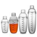 Baari-shaker cocktailien ja muiden juomien sekoittamiseen mittausasteikolla Läpinäkyvä muovikauppa Mattapintainen kansi pienemmällä kannella 5