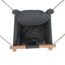 Baby Hanging Swing with Fabric Seat and Wooden Frame Grey Hanging System for Indoor and Outdoor Use 3