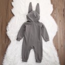 Baby heldragt med kaninører - Grå 5