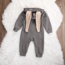 Baby heldragt med kaninører - Grå 6