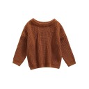 Baby Knitted Sweater for Infants Autumn and Winter Loose Top with Long Sleeves Plain Acrylic and Cotton Sweater for Girls and Boys 8
