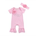 Baby-Overall für Mädchen mit Stirnband – rosa T2606 1