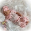 Baby pige heldragt med pandebånd - pink T2606 2