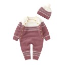 Baby strikket heldragt med hue T2709 3